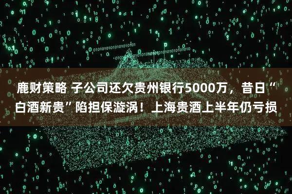 鹿财策略 子公司还欠贵州银行5000万，昔日“白酒新贵”陷担保漩涡！上海贵酒上半年仍亏损