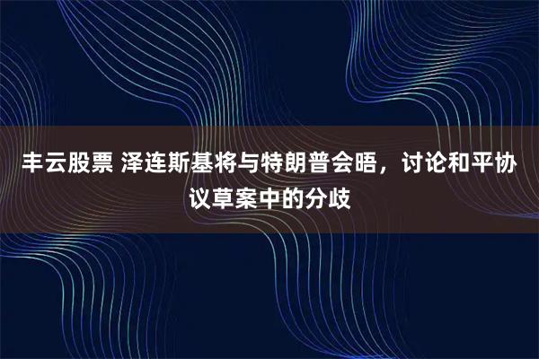 丰云股票 泽连斯基将与特朗普会晤，讨论和平协议草案中的分歧